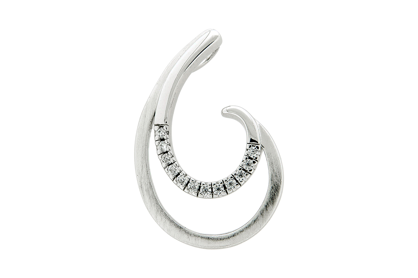 Anhänger in Silber 925 rhodiniert mit Zirkonia und polierter Oberfläche