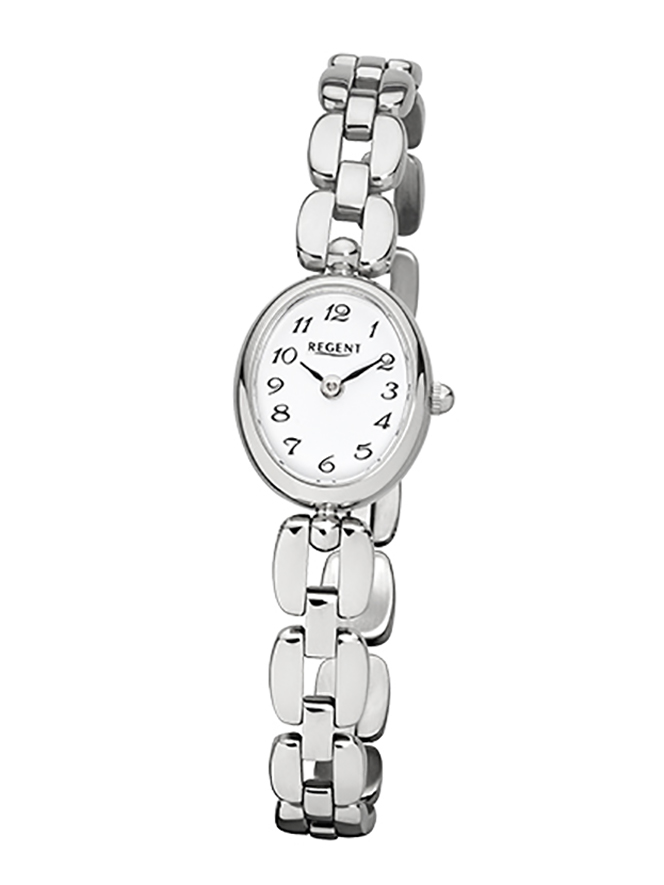 Damenarmbanduhr von Regent F-1404 mit Edelstahlgehäuse und Metallarmband