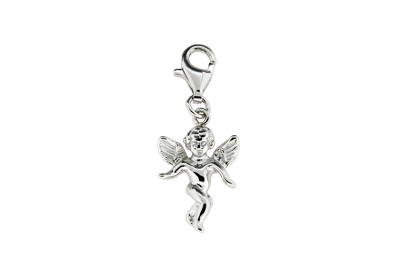Einhänger Engel in Silber 925 mit rhodinierter Oberfläche 