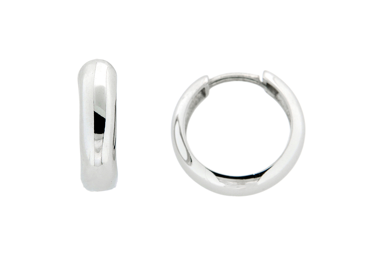Creole, Ohrring in Silber 925 mit rhodinierter polierter Oberfläche 