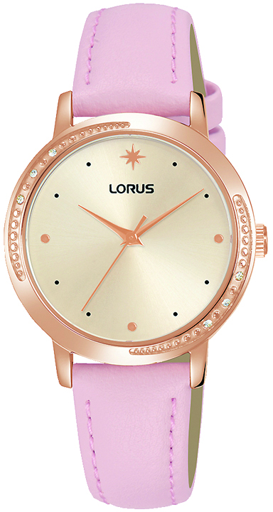 Armbanduhr von Lorus RG298SX9 mit Kristallen im Gehäuse Rosé vergoldet