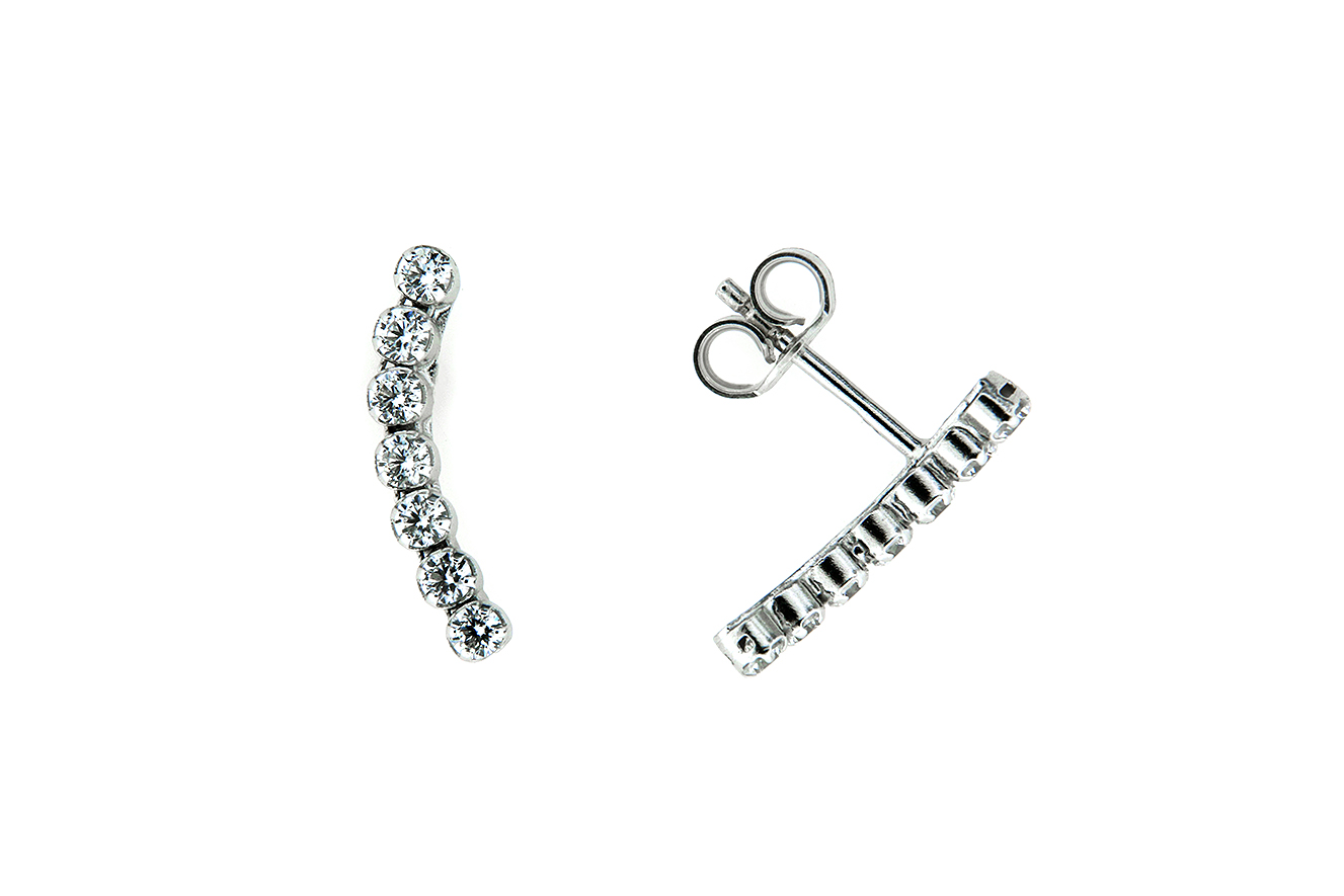 Ohrstecker Ohrring in Silber 925 rhodiniert mit Zirkonia