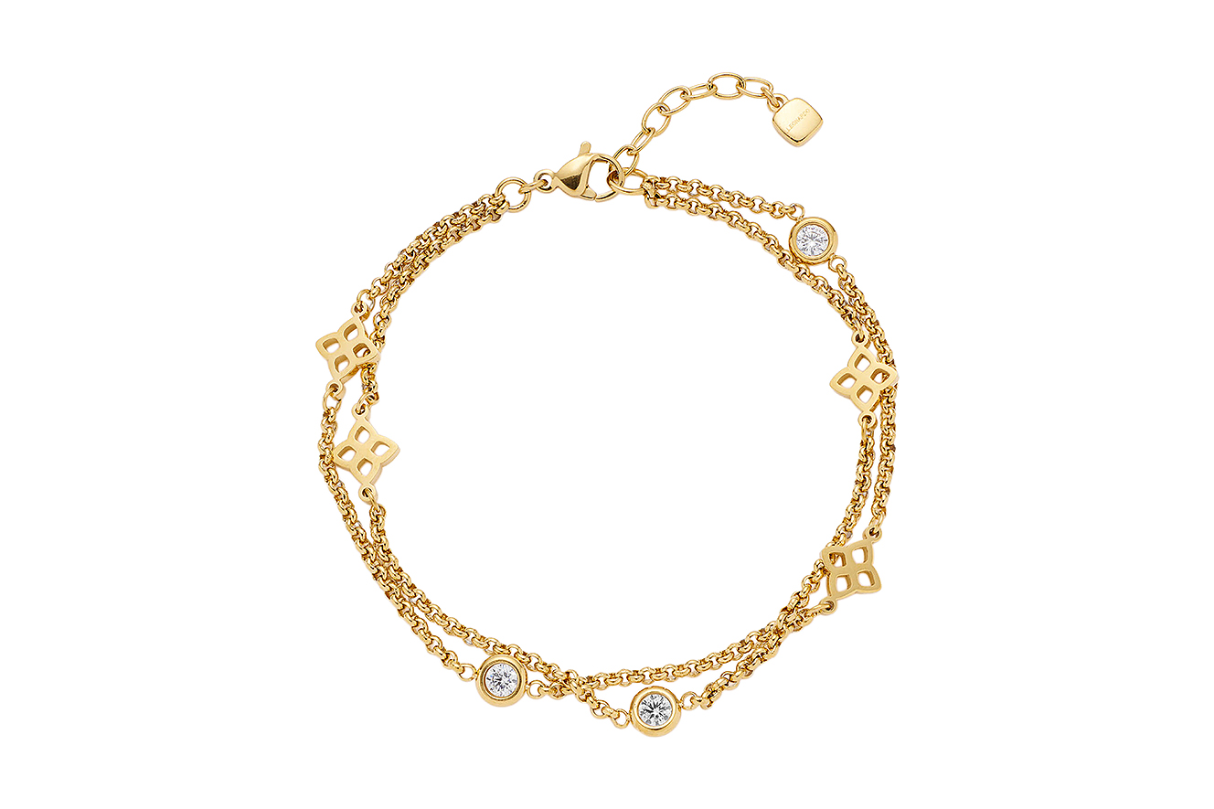 21-19cm Armband von Leonardo Ruth gold 026241 aus Edelstahl mit Zirkonia-Stein