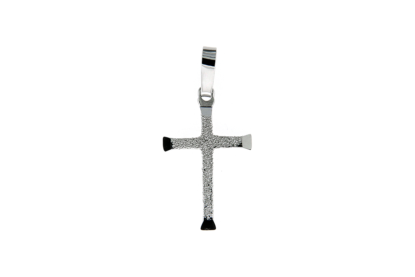 Kettenanhänger Kreuz in Silber 925 rhodiniert