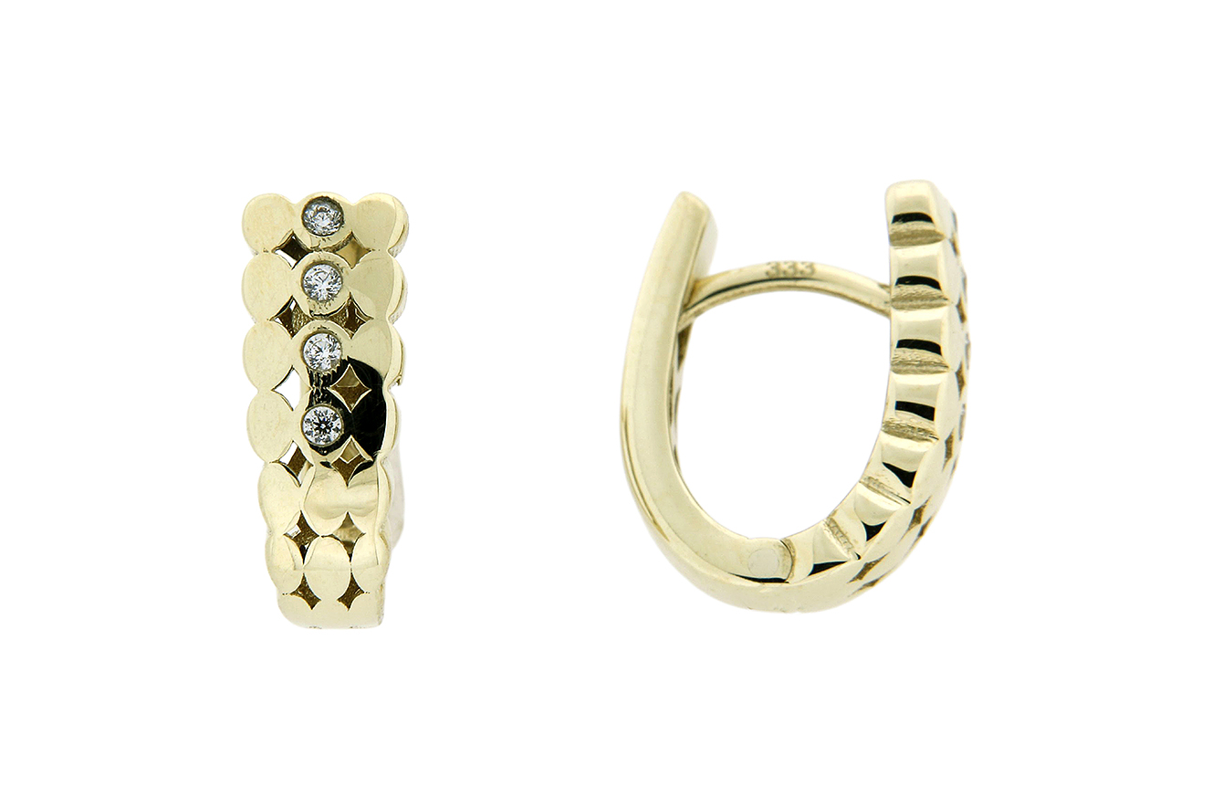 Creole Ohrring in Gelbgold 333 mit Zirkonia
