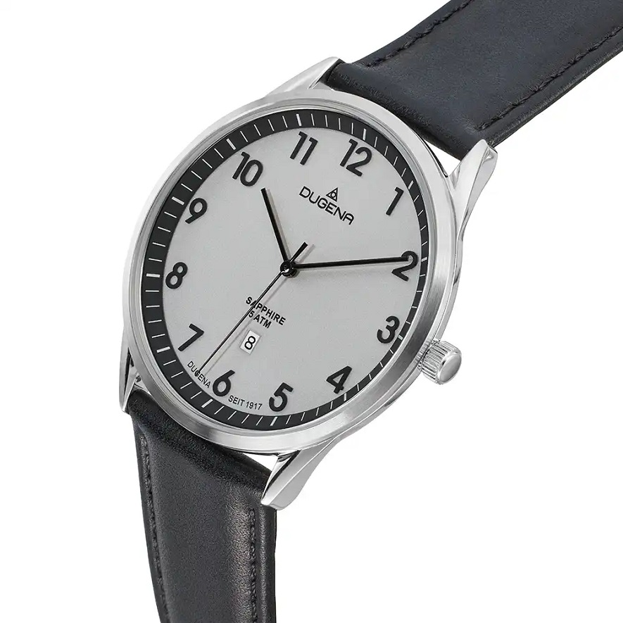 Armbanduhr Slim Line Dugena 4461242 mit Saphirglas und Lederarmband