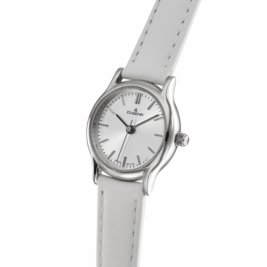 Damenarmbanduhr Vintage von Dugena 4461259 rund mit Lederarmband