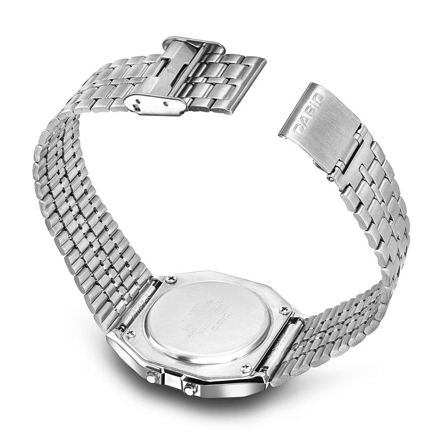 Armbanduhr Vintage Design Digital Casio A159WE-1EF mit Edelstahlband