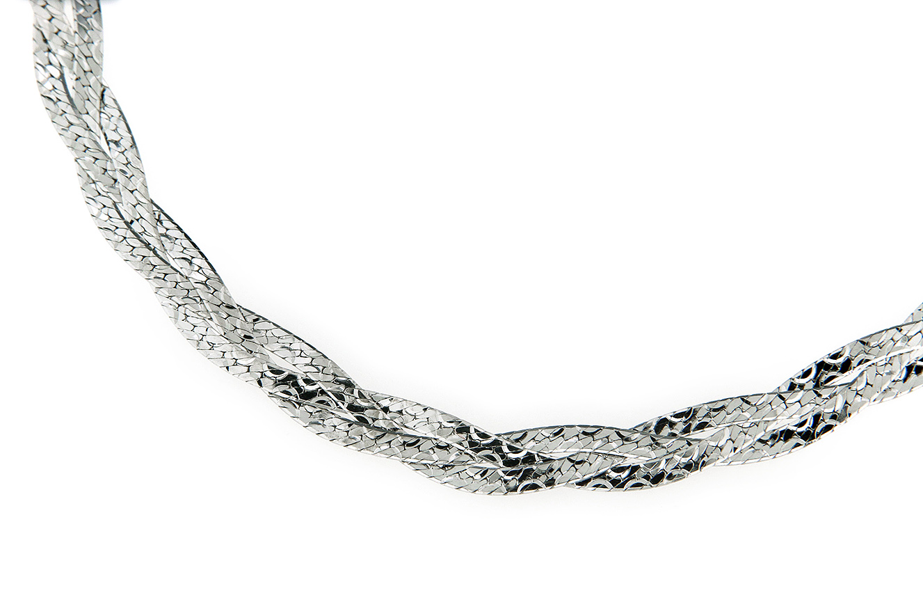 19cm Armband in Silber 925 rhodiniert mit geflochtenen Sternenmuster