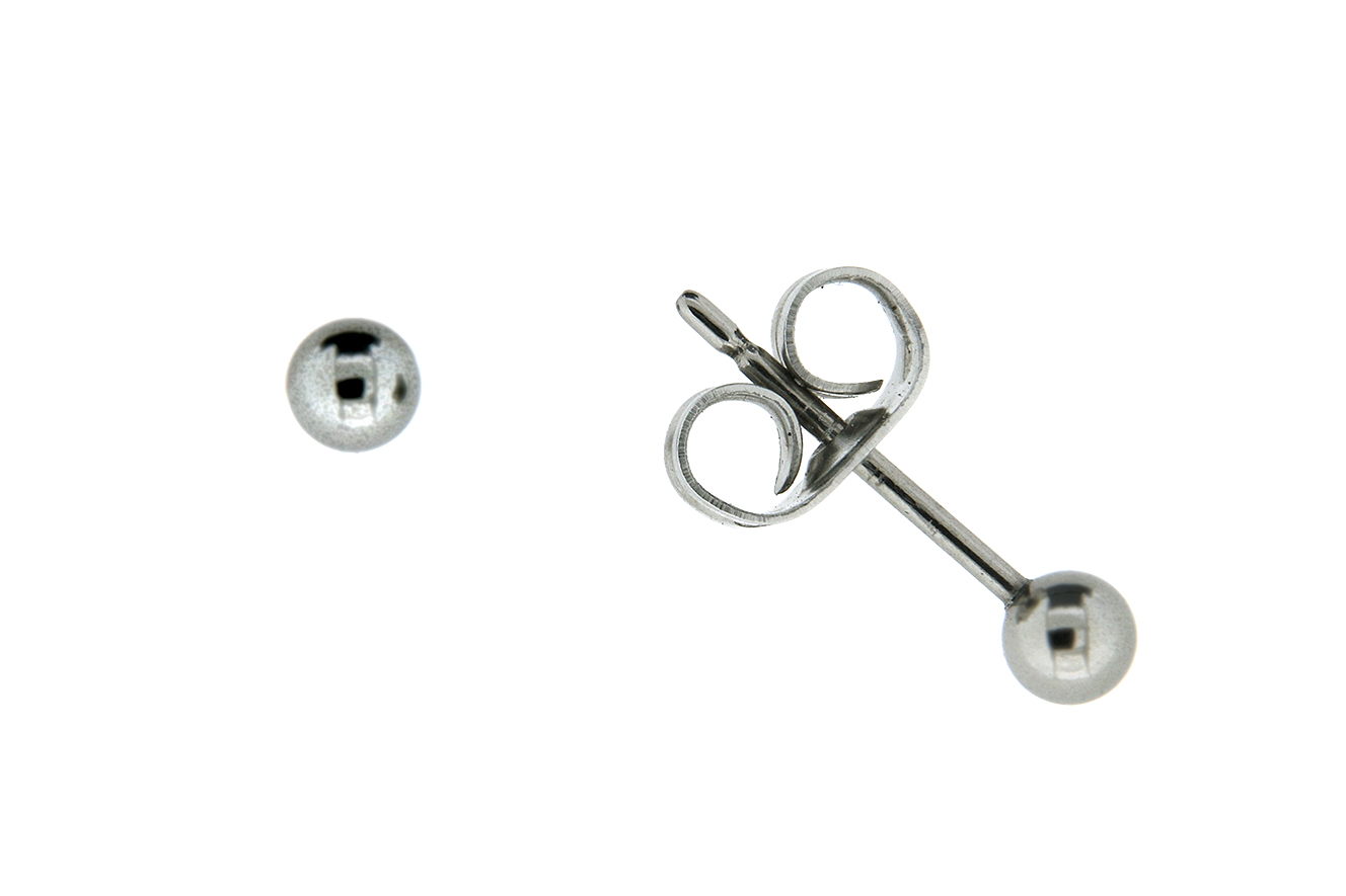 Ohrstecker 4mm aus Titan in Kugelform 