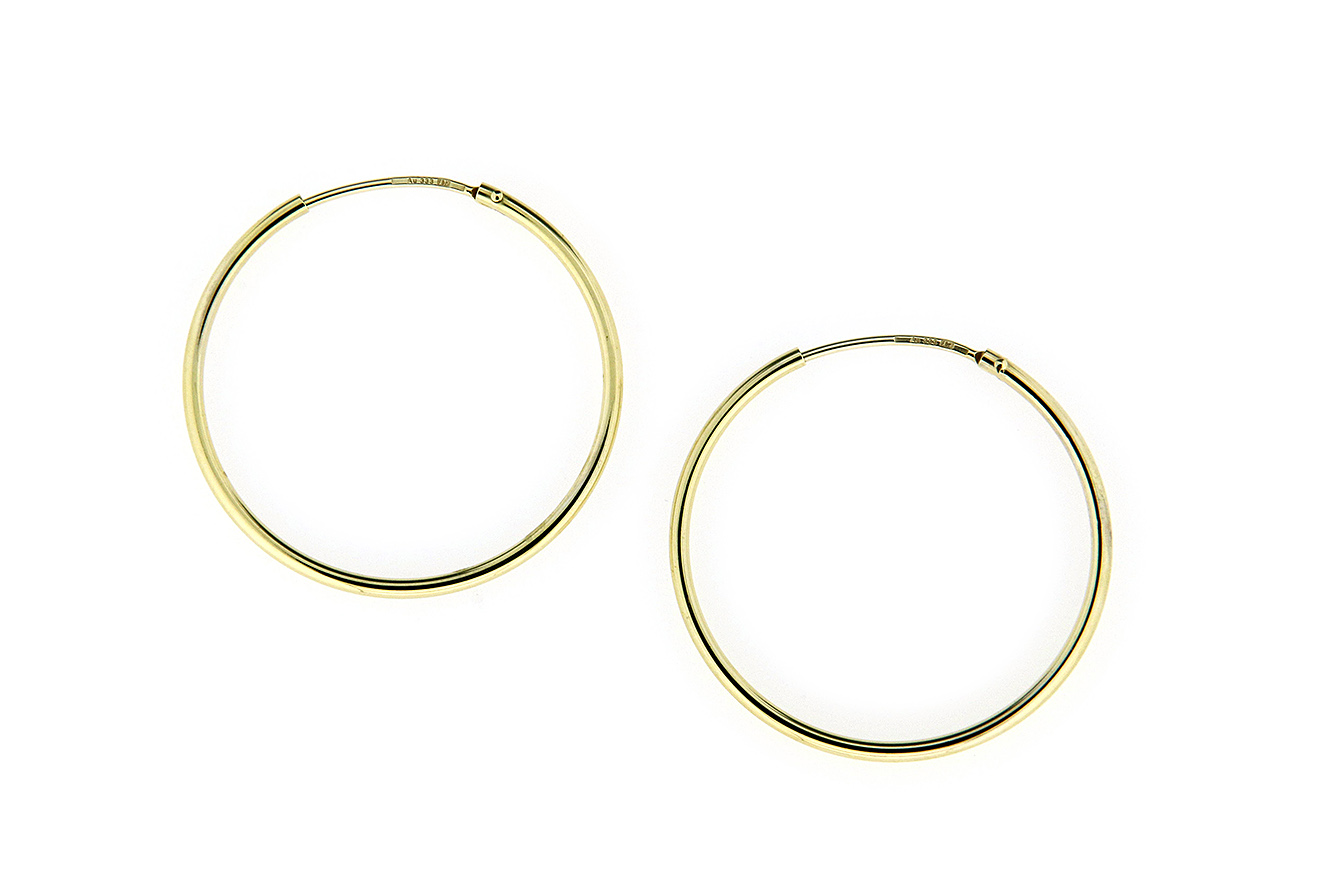 Creolen Ohrring in Gold 333 mit polierter Oberfläche und 13mm Durchmesser