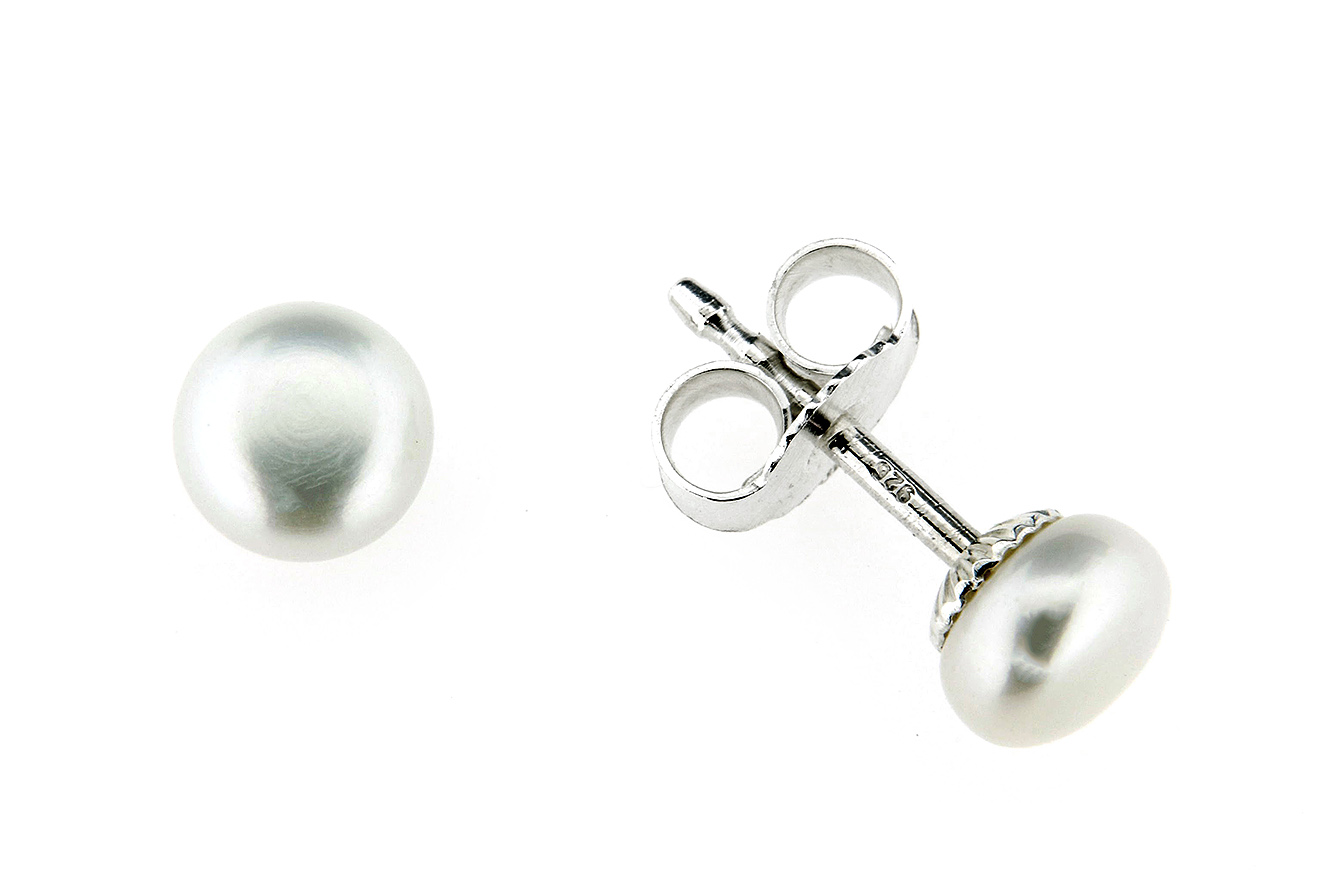 Ohrring mit Zuchtperle weiß 5,5-6mm in Silber 925 gefertigt
