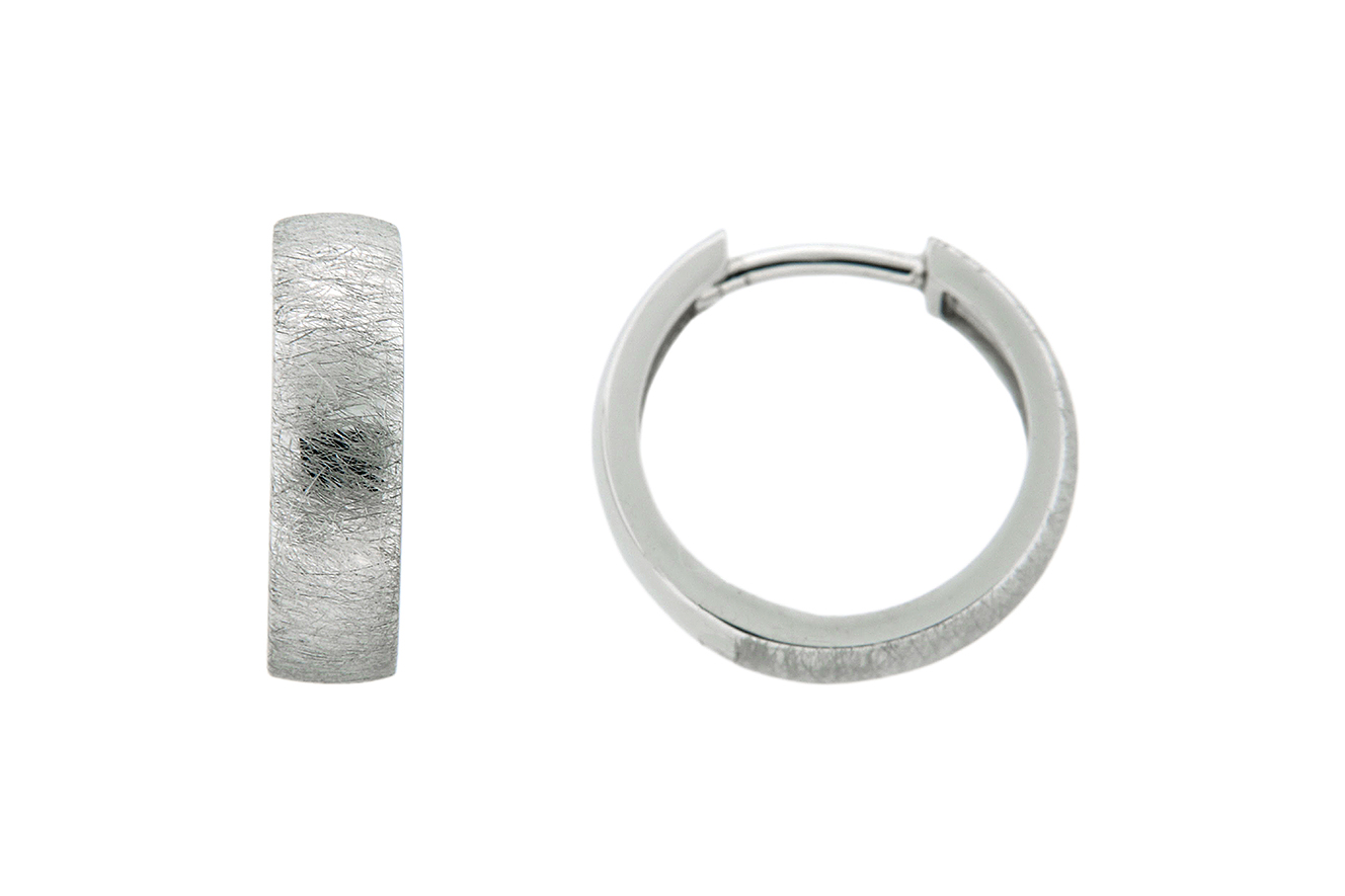 Creole, Ohrring in Silber 925 rhodiniert matt