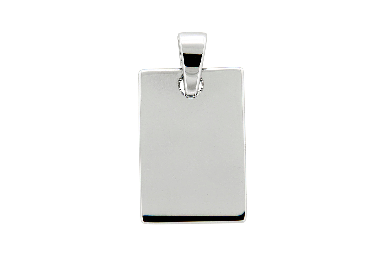 Gravurplatte Anhänger in Silber 925 rhodinierter Oberfläche 