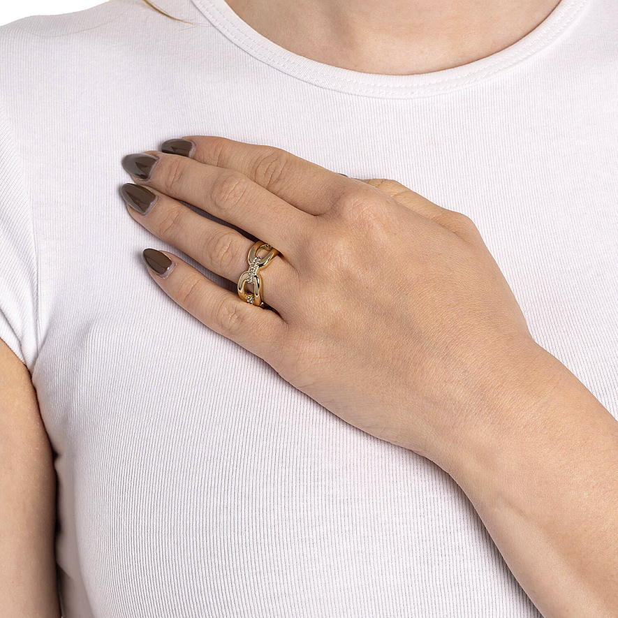 Gr.20 Ring von Leonardo gold Belle 026953 in Edelstahl mit Zirkonia