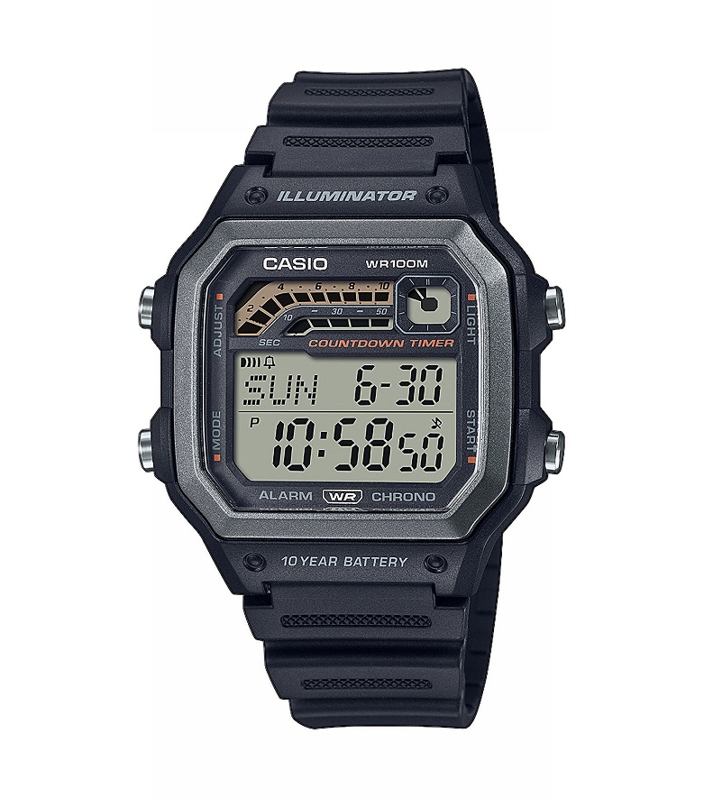 Armbanduhr Casio WS-1600H-1AVEF mit großer Digitalanzeige 