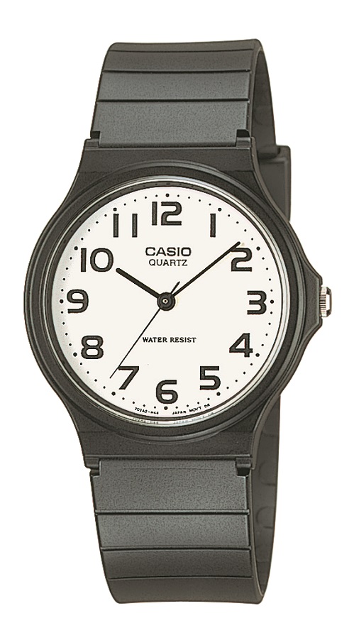 Unisex Armbanduhr Casio MQ-24-7B2LEG mit Analoganzeige, weißem Zifferblatt und schwarzem Kunststoffa