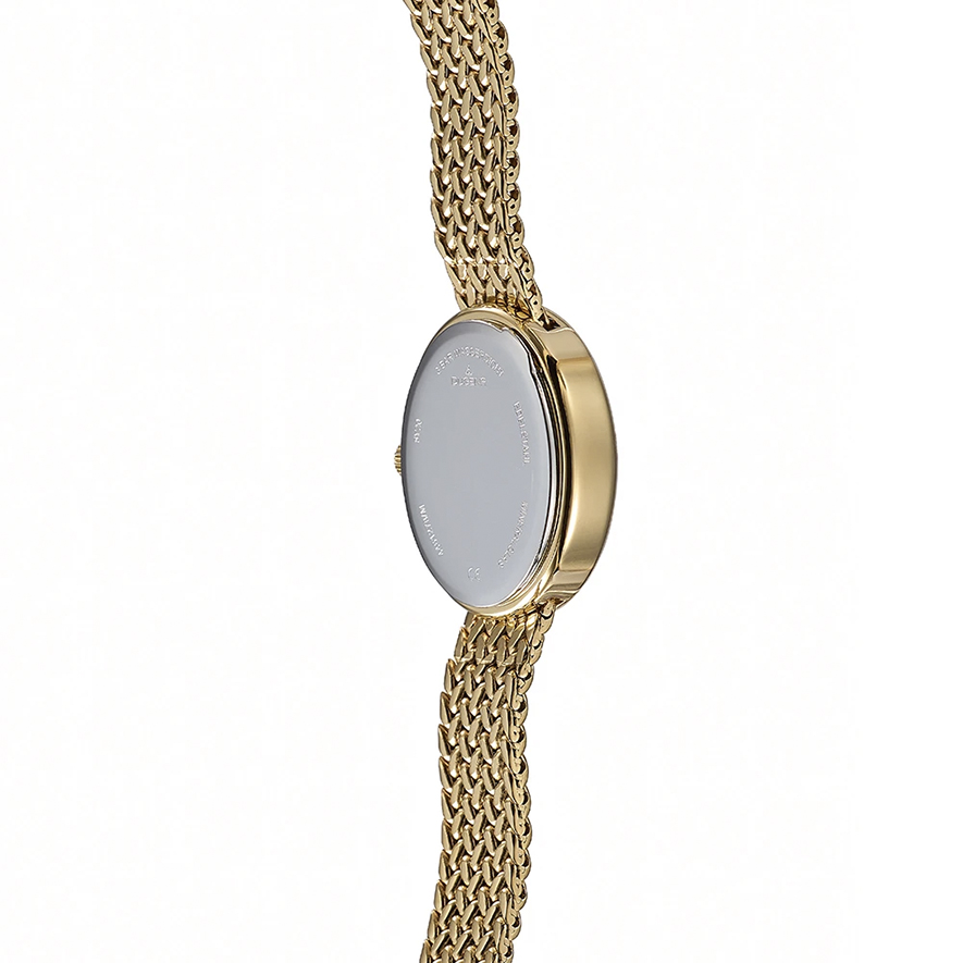 Armbanduhr Ella Dugena 4461278 in oval vergoldet mit Edelstahlarmband