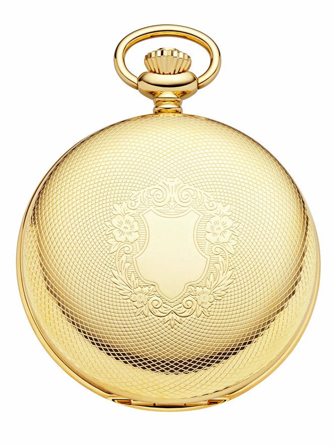 Taschenuhr, Sprungdeckeluhr Regent P-740 vergoldet mit Relief Oberfläche