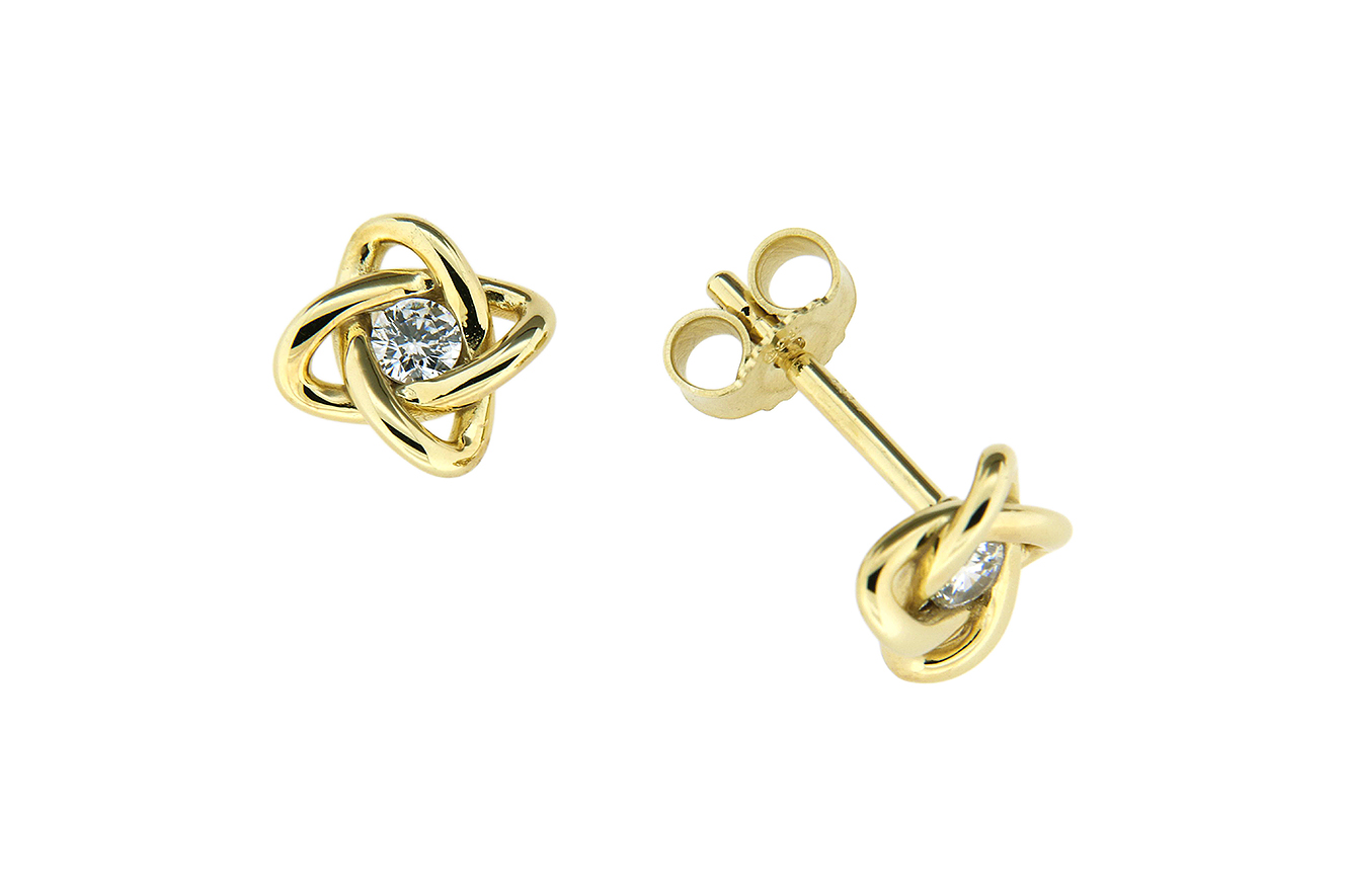 Ohrstecker, Ohrringe in Gold 333 mit Zirkonia