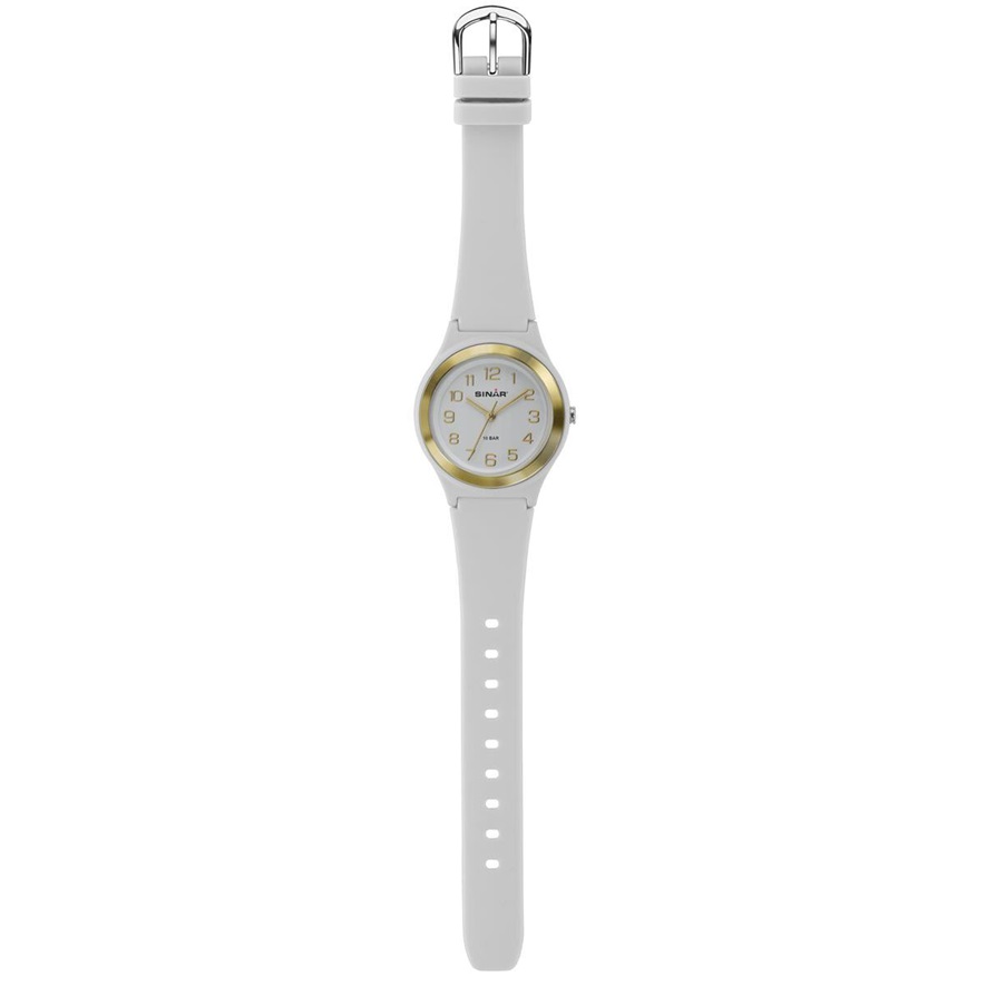 Fashion Armbanduhr XB-48-1 mit weißen Silikonarmband von Sinar