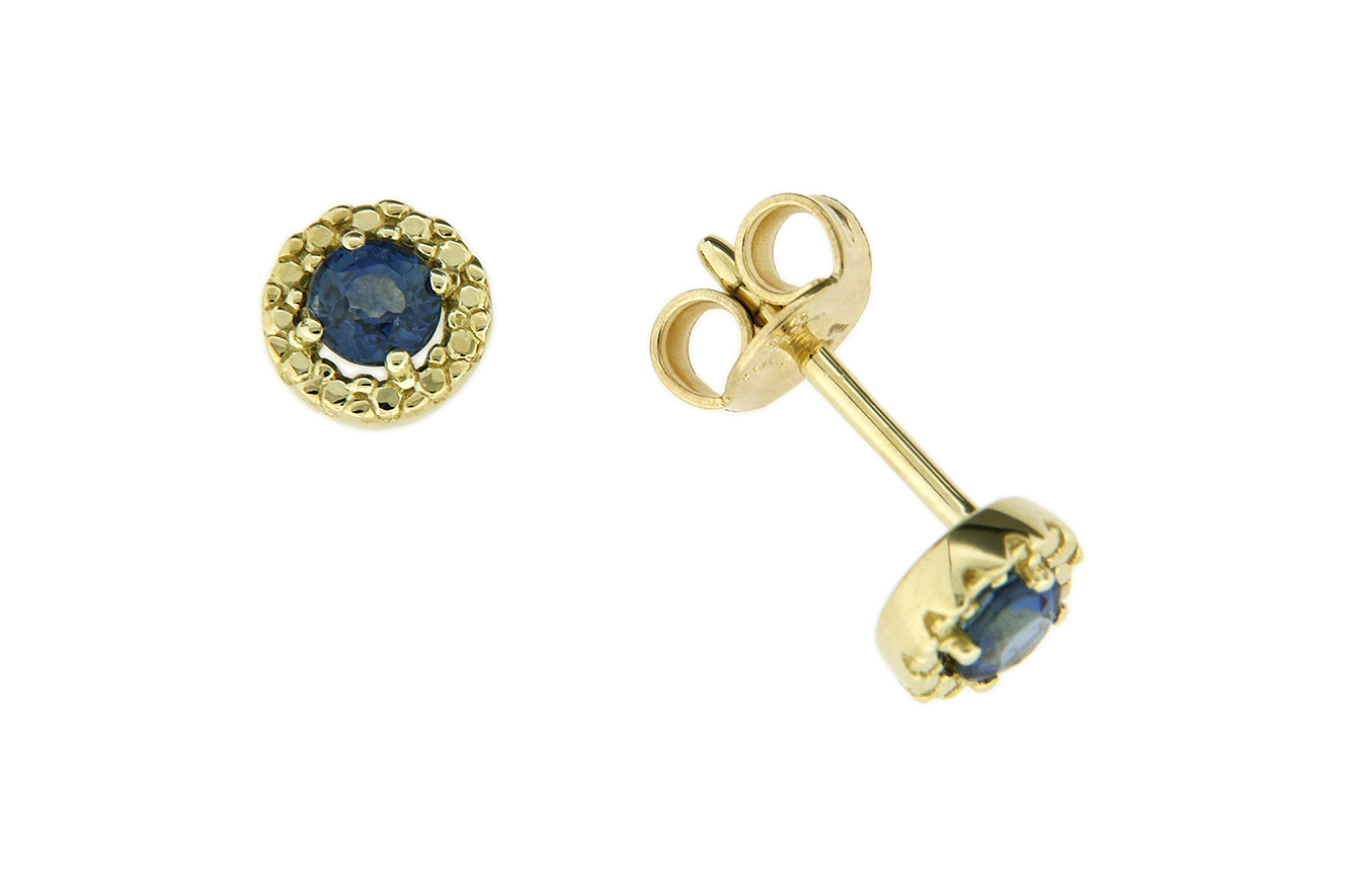 Ohrstecker, Ohrring mit Saphir in Gold 333 poliert