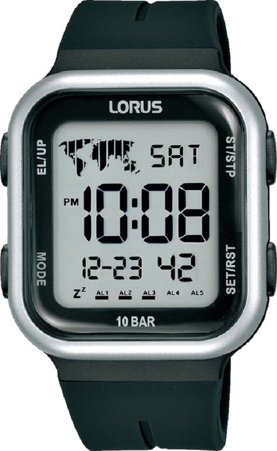 Herrenarmbanduhr mit Digitalanzeige  sowie Alarm, Stoppuhr und vielen Funktionen mehr von Lorus R235