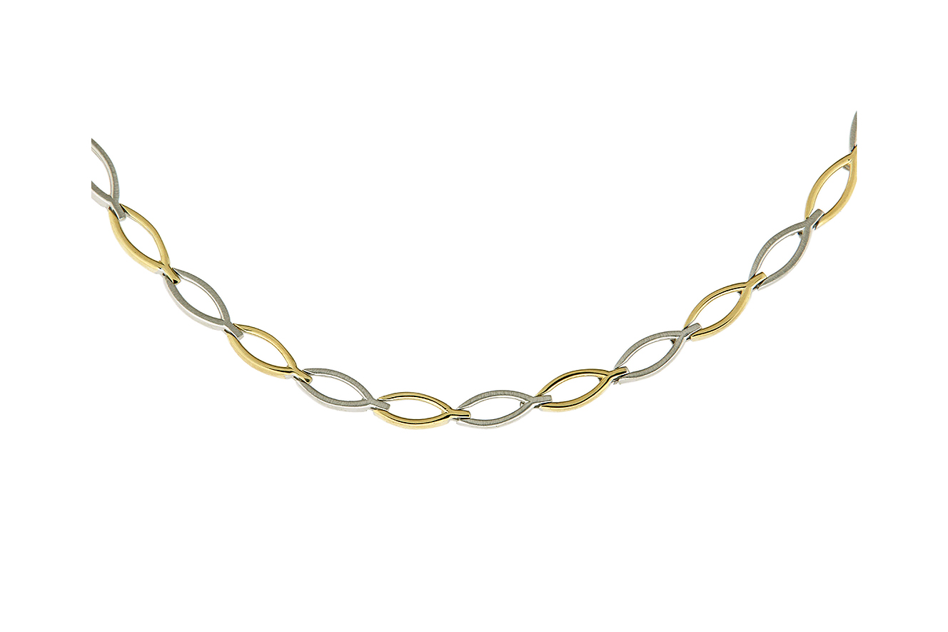 45cm Collier Kette in Silber 925 mit teilvergoldeter Oberfläche 