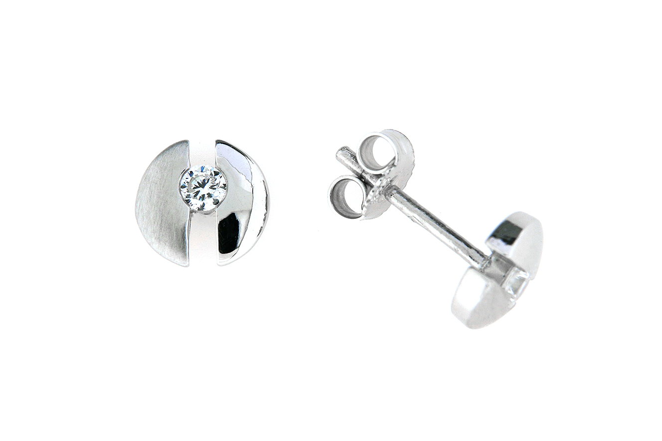 Ohrstecker, Ohrring in Silber 925 mit Zirkonia