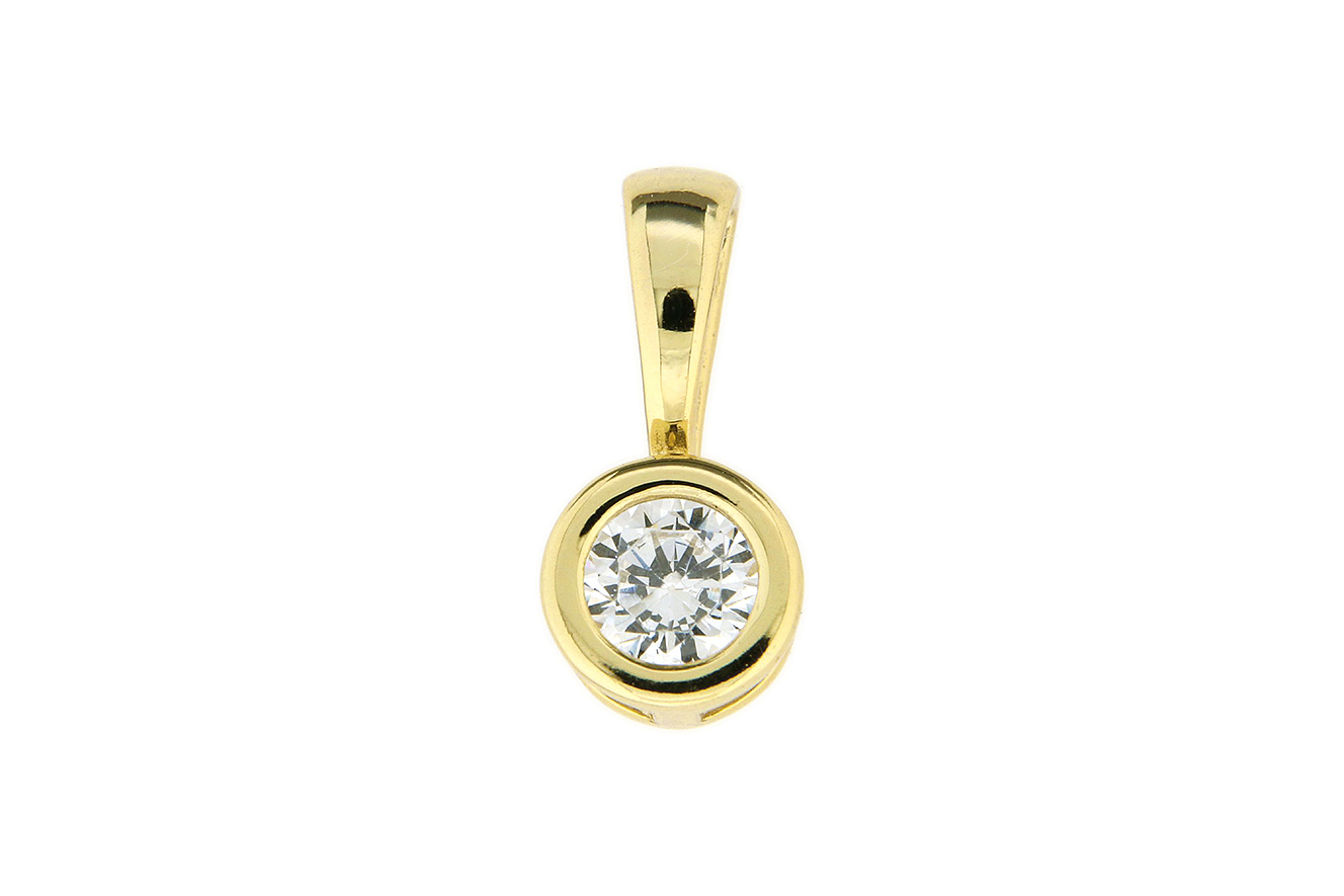Anhänger in Silber 925 vergoldet mit weißen Zirkonia