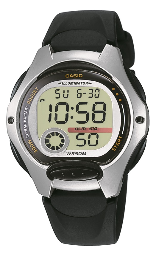 Armbanduhr Unisex mit Digitalanzeige von Casio A100WE-1AEF mit Licht und Alarm