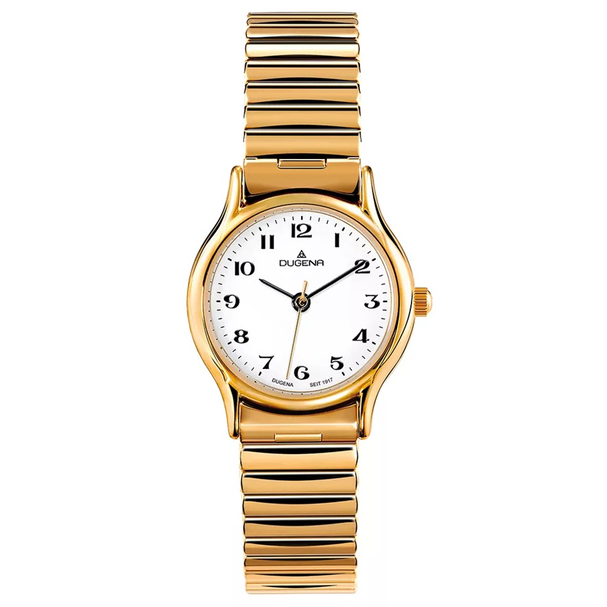 Damenarmbanduhr Vintage von Dugena 4460535 rund und Zugarmband 