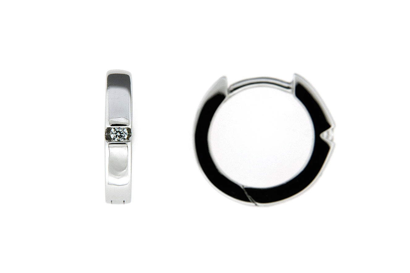 Creole, Ohrring in Silber 925 mit rhodinierter Oberfläche 