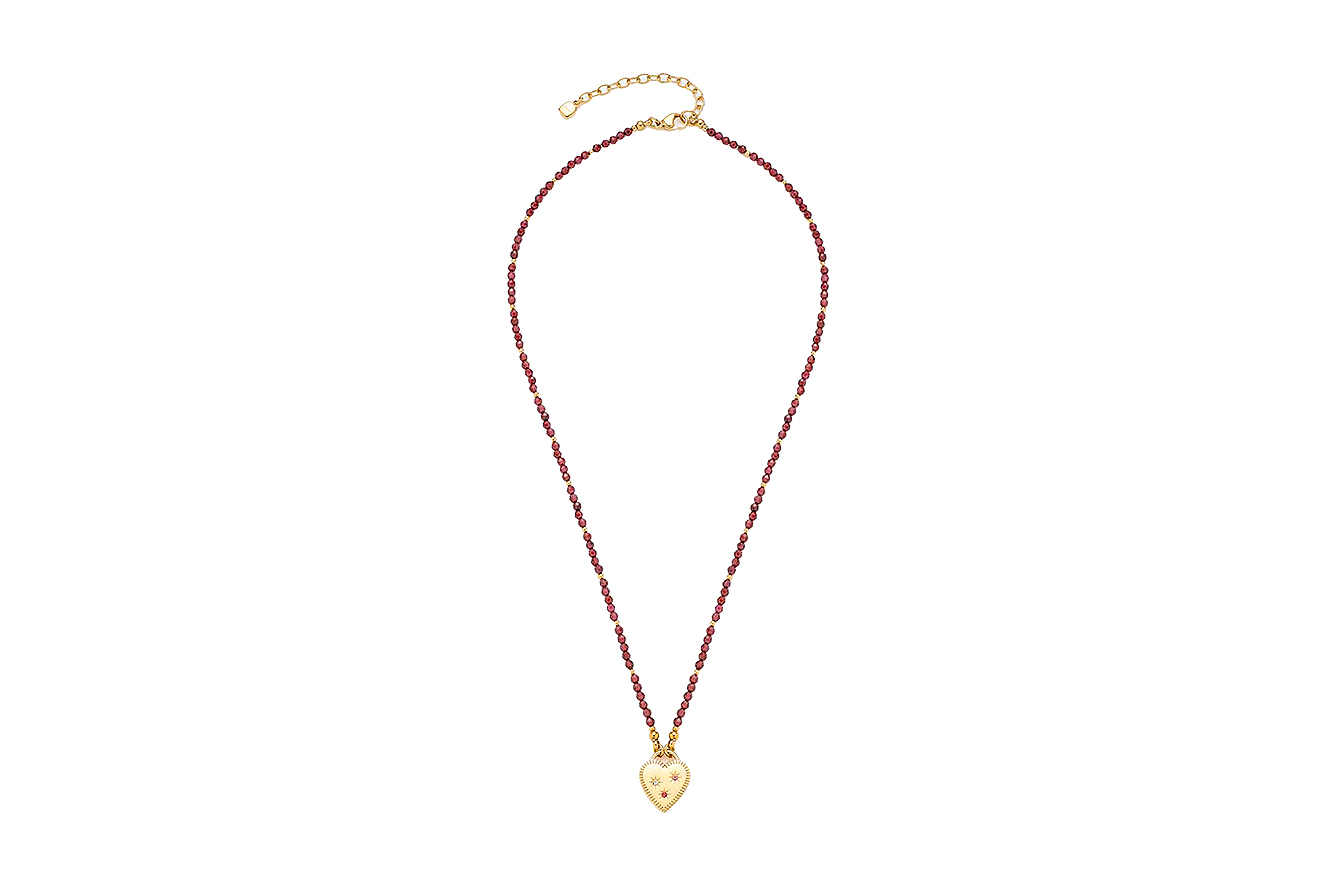 50-45cm Kette von Leonardo 023228 Anka in Edelstahl mit Granat