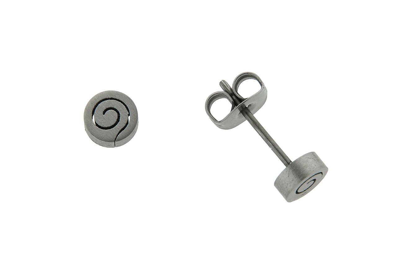 Ohrstecker Ohrring aus Titan mit Spirale