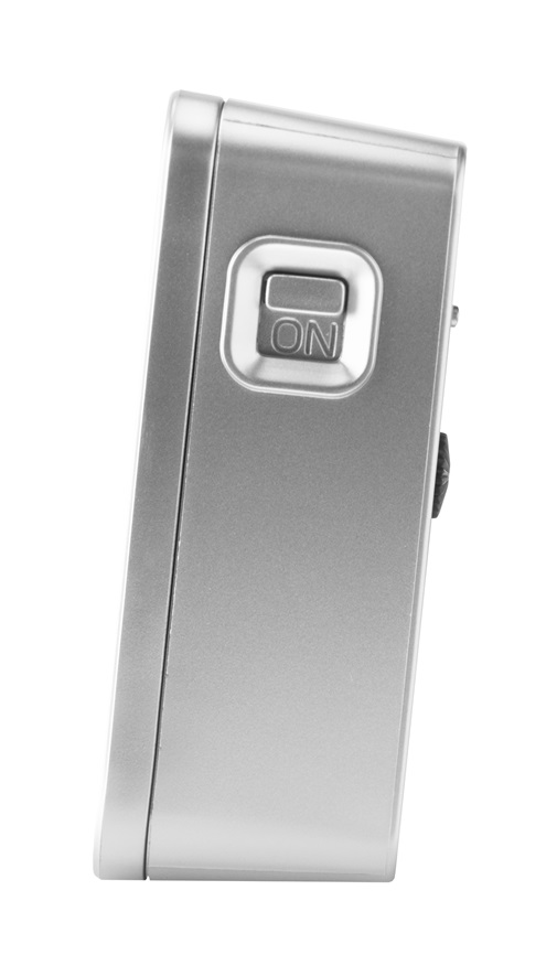 Silberner Funkwecker von Atrium A660-19 mit Weckwiederholung und Licht 