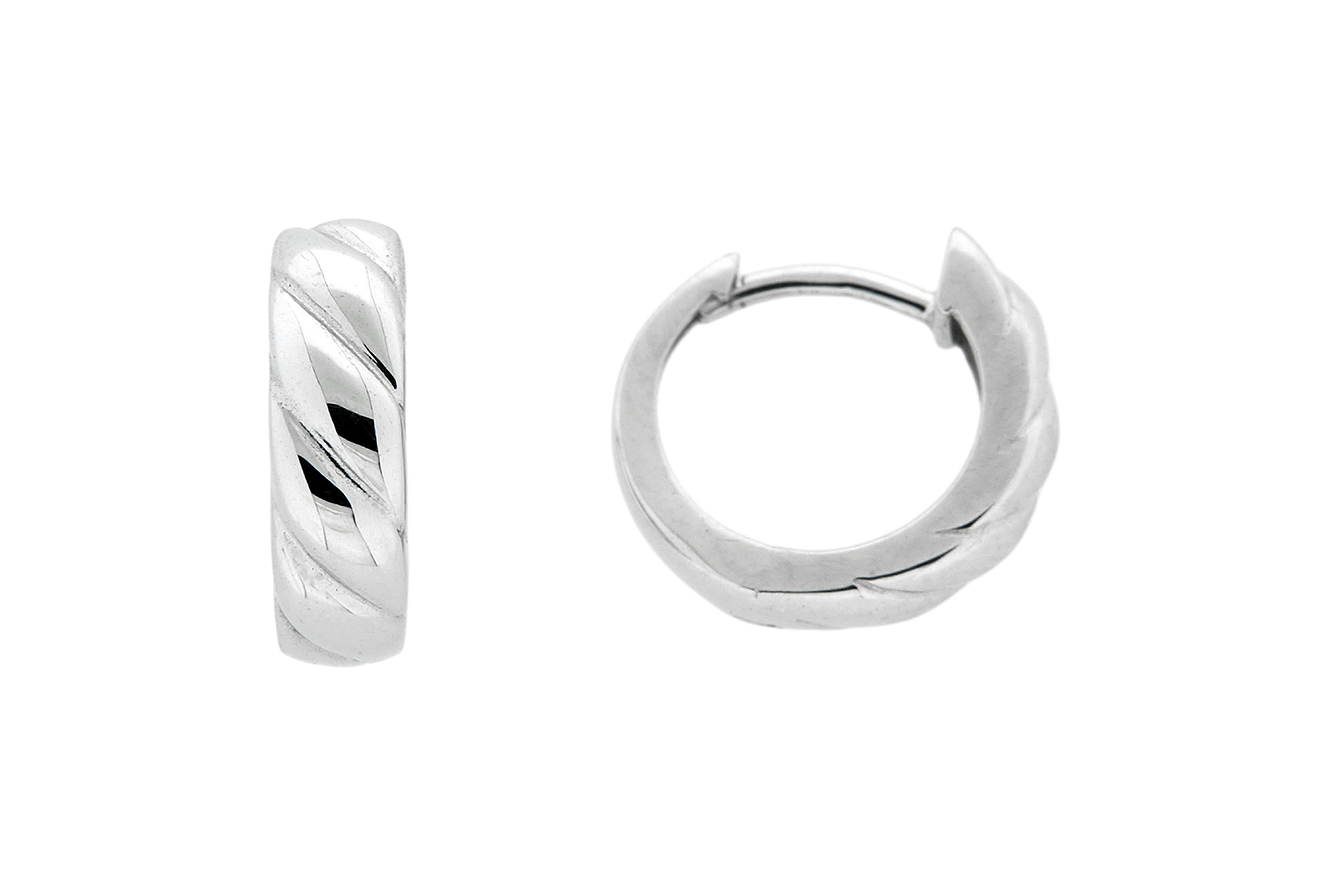 Creole, Ohrring in Silber 925 rhodiniert  mit Muster