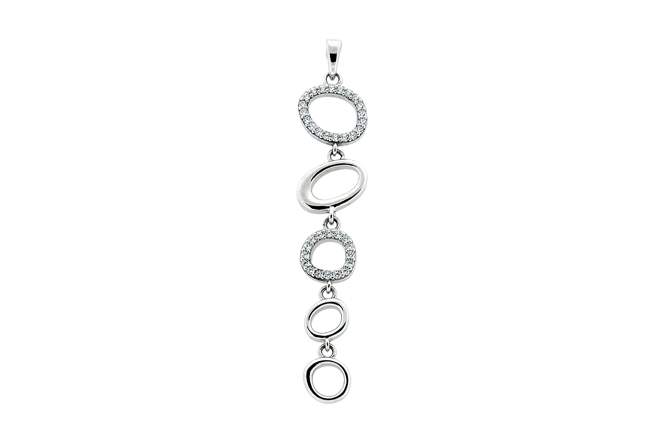 Anhänger in Silber 925 rhodiniert mit Zirkonia  