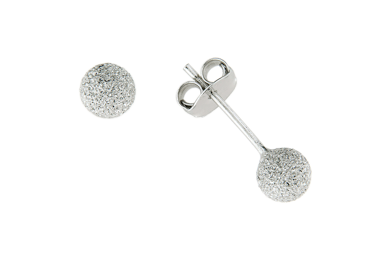 Ohrstecker, Ohrring Kugel in Silber 925 Sternhimmel