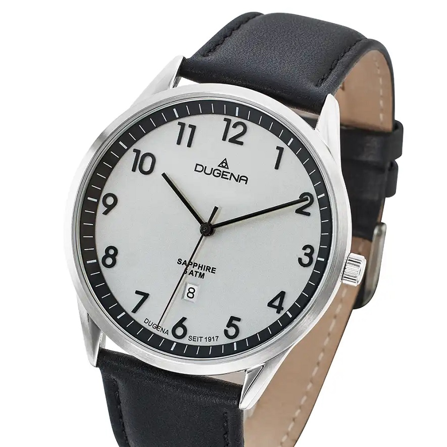 Armbanduhr Slim Line Dugena 4461242 mit Saphirglas und Lederarmband