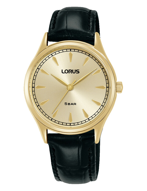 Damenarmbanduhr von Lorus RG298YX-9 mit Edelstahlgehäuse und Lederarmband