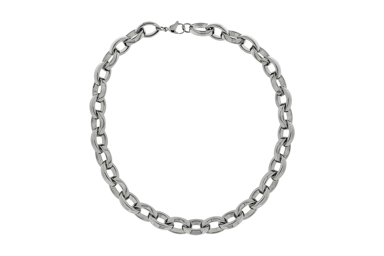 50cm Kette in Edelstahl mit großen polierten Gliedern 