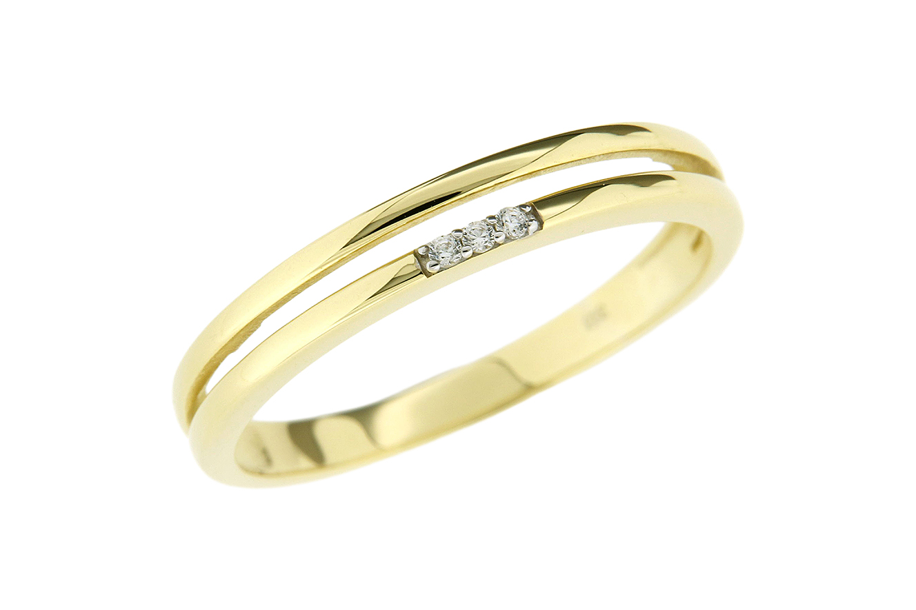 Gr.63 Damenring in Gelbgold 333 mit Zirkonia