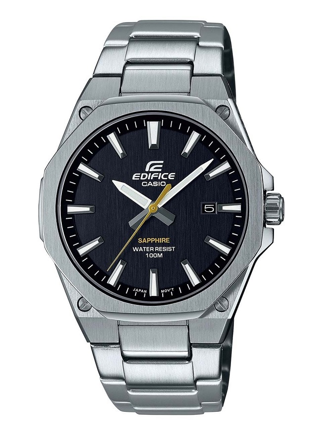 Armbanduhr Casio EFR-S108D-1AVUEF Zifferblatt schwarz