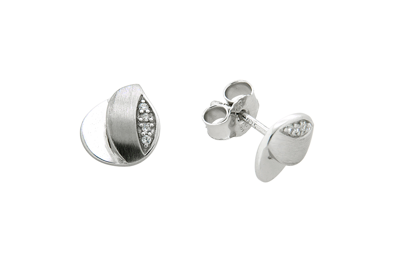 Ohrstecker in Silber 925 rhodiniert mit Zirkonia