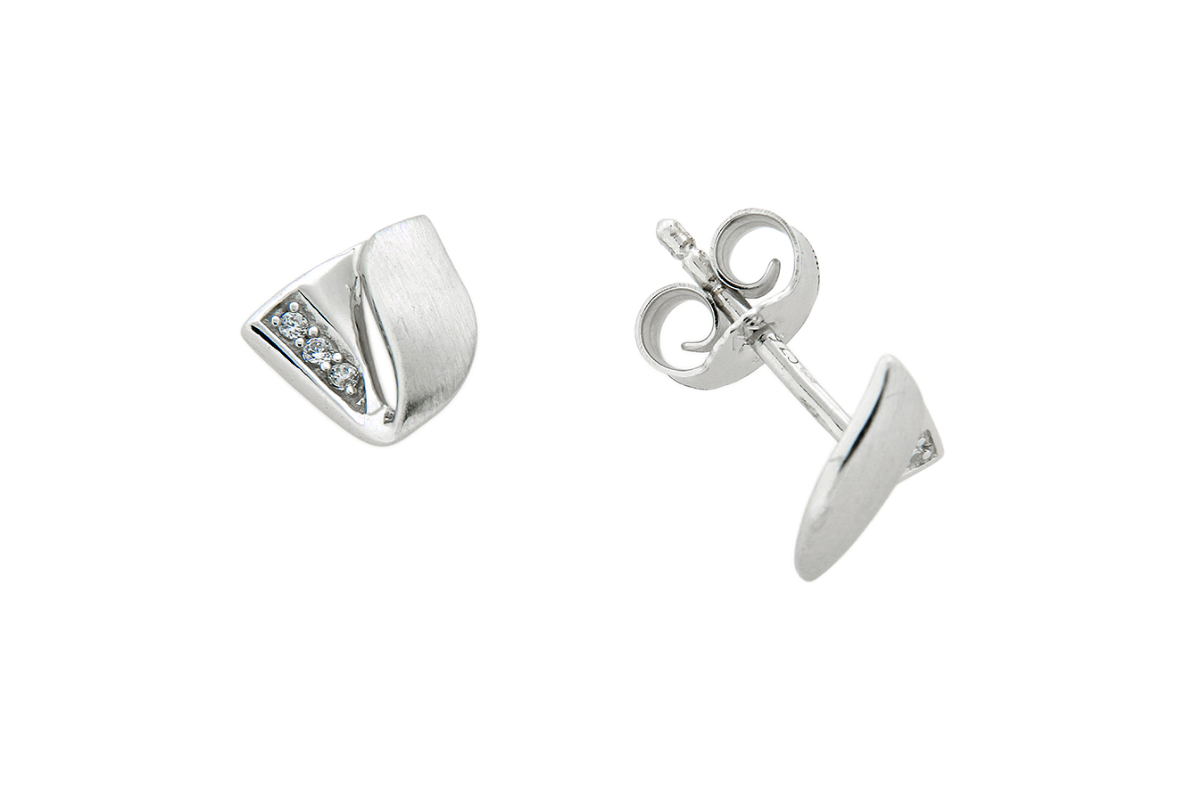 Ohrstecker in Silber 925 rhodiniert mit Zirkonia