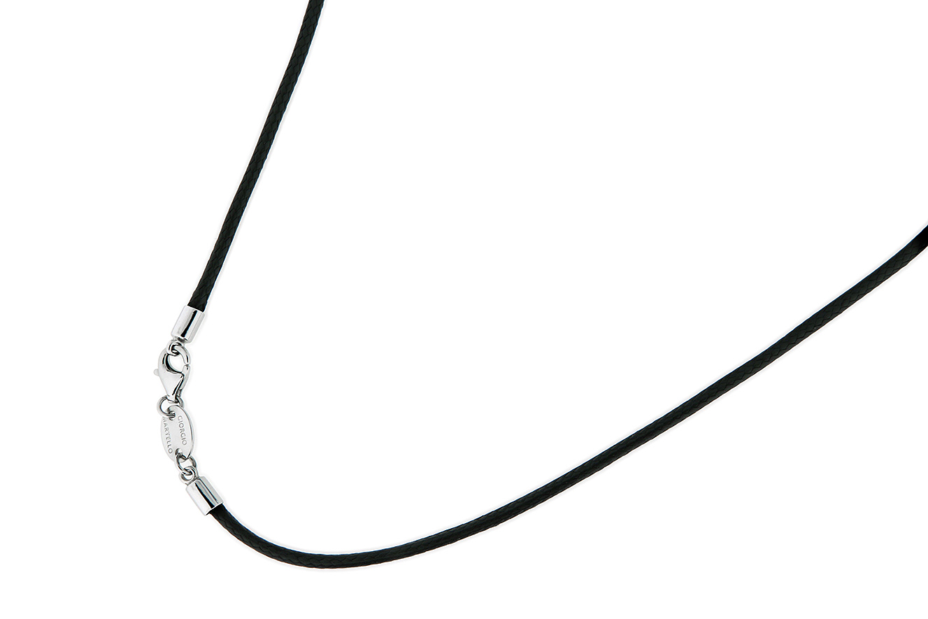 80cm Textilband schwarz Silber 925 rhodiniert