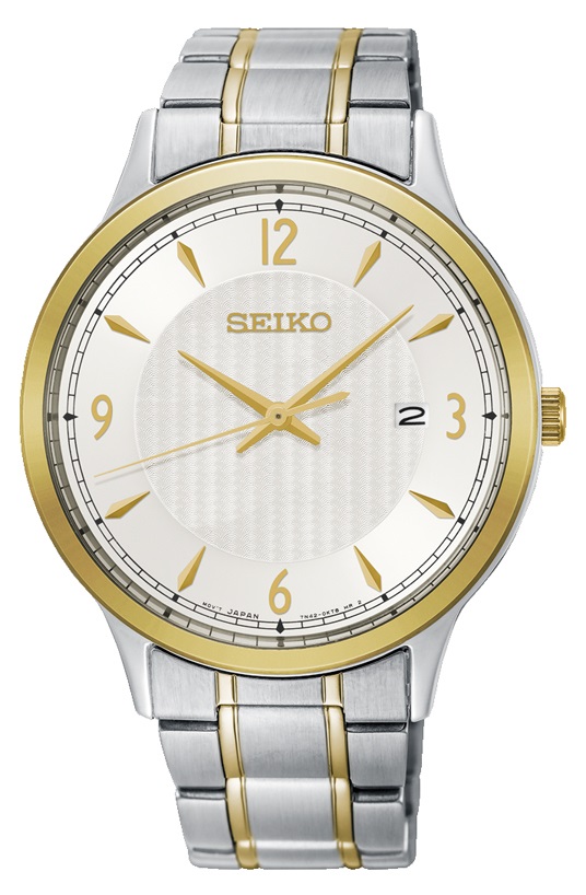 Herrenarmbanduhr der Marke Seiko SGEH82P1 mit Edelstahlarmband und Datumsanzeige