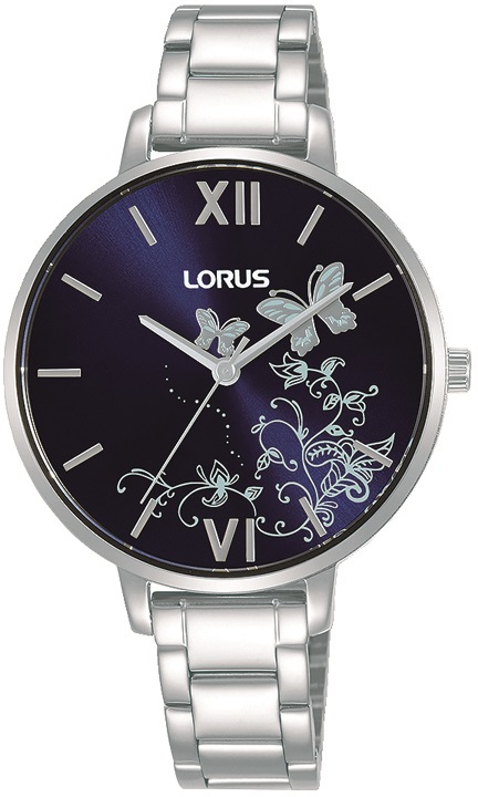 Armbanduhr von Lorus RG299SX9 mit Ziffernblatt in blau und Schmetterling