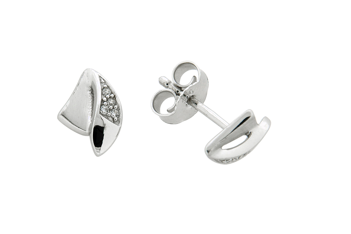 Ohrstecker in Silber 925 rhodiniert mit Zirkonia